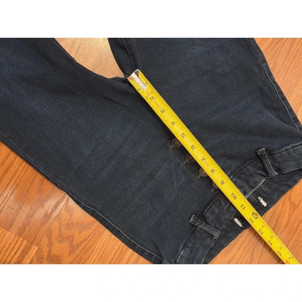 Kancan High Rise Flare Jeans Dark‎ Wash Button Fly Bell Bottom Size 7/27